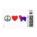 Peace Love Polish Lowland Sheepdogs Postage Stamps