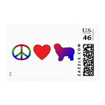 Peace Love Polish Lowland Sheepdogs Postage Stamps