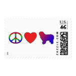Peace Love Polish Lowland Sheepdogs Postage Stamps