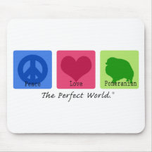 Peace Love Pomeranian Mouse Pads