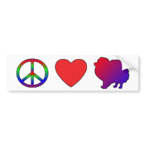 Peace Love Pomeranians Bumper Sticker bumper stickers by MenagerieMayhem Peace Love Pomeranians Bumper Sticker bumper stickers