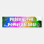 Peace Love Pomeranians Bumper Sticker