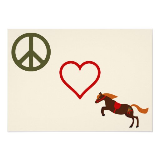 Peace Love Ponies Girl's Birthday Invitation
