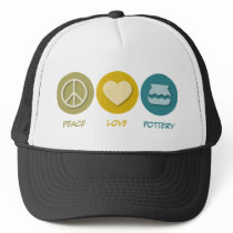 Peace Love Pottery Hats