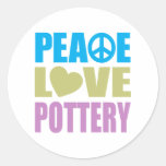 Peace Love Pottery Round Sticker
