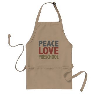 Peace Love Preschool apron