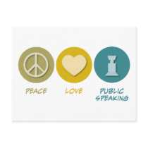 Peace Love Public Speaking postcards