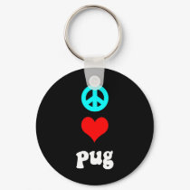 Peace love Pug keychains