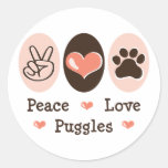 Peace Love Puggles Stickers