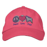 Peace Love Pugs Embroidered Hat (Pretty)