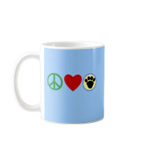 Peace Love Puppy Paws T shirts, Gifts Coffee Mug