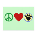 Peace Love Puppy Paws T shirts, Gifts postcards