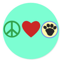 Peace Love Puppy Paws T shirts, Gifts stickers