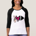 Peace Love Push Play t-shirts by lisamig Peace Love Push Play t-shirts