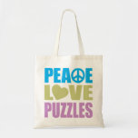 Peace Love Puzzles Tote Bags
