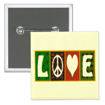 Peace Love Quilt Button