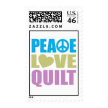 Peace Love Quilt Postage