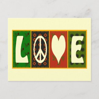 Peace Love Quilt Postcard postcard