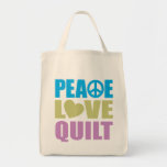 Peace Love Quilt Tote Bag