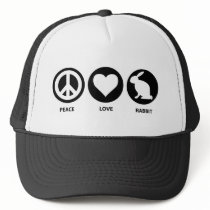 Peace Love Rabbit hats by animalworld Peace Love Rabbit hats