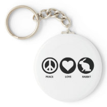 Peace Love Rabbit Keychain