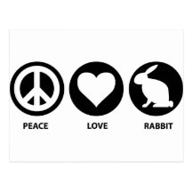 Peace Love Rabbit Postcards