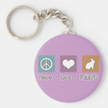 Peace Love Rabbits Keychains