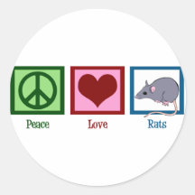 Peace Love Rats Round Sticker