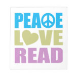 Peace Love Read Memo Notepad