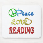 PEACE LOVE READING MOUSEPAD