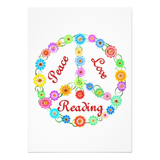 Peace Love Reading Personalized Invite