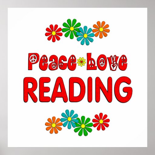 Peace Love Reading Poster Zazzle