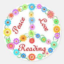 Peace Love Reading Sticker