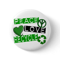 PEACE LOVE RECYCLE 1 T-Shirts & Gifts buttons