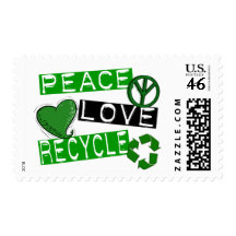 PEACE LOVE RECYCLE 1 T-Shirts & Gifts Postage