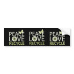 Peace Love Recycle Bumper Stickers