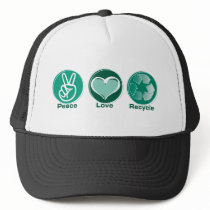 Peace Love Recycle Trucker Hats