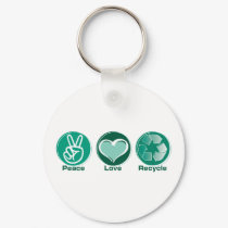 Peace Love Recycle keychains