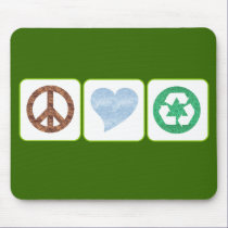 PEACE LOVE RECYCLE mousepads