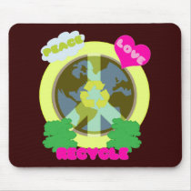PEACE LOVE RECYCLE Mousepad mousepads