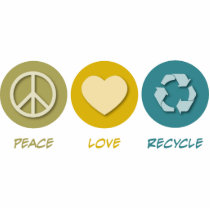 Peace Love Recycle photo sculptures by 1000suns Peace Love Recycle photo sculptures