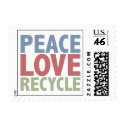 Peace Love Recycle postage by TeeShirtsTShirts Peace Love Recycle postage