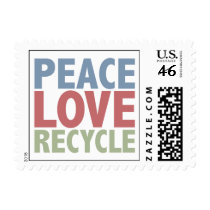 Peace Love Recycle postage