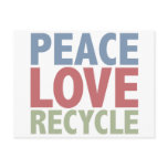 Peace Love Recycle Postcard