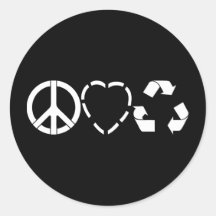 Peace Love Recycle Sticker
