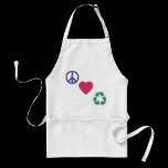 Peace, Love, Recycling aprons