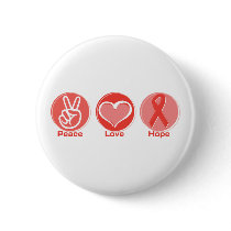 Peace Love Red Ribbon Hope buttons