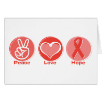 Peace Love Red Ribbon Hope cards