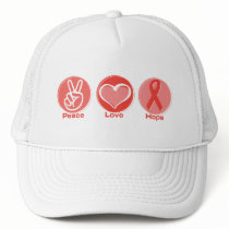 Peace Love Red Ribbon Hope hats