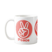 Peace Love Red Ribbon Hope mugs